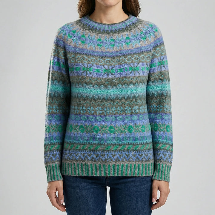 Strovina - Maglione a maniche lunghe con fantasia, vestibilità comoda