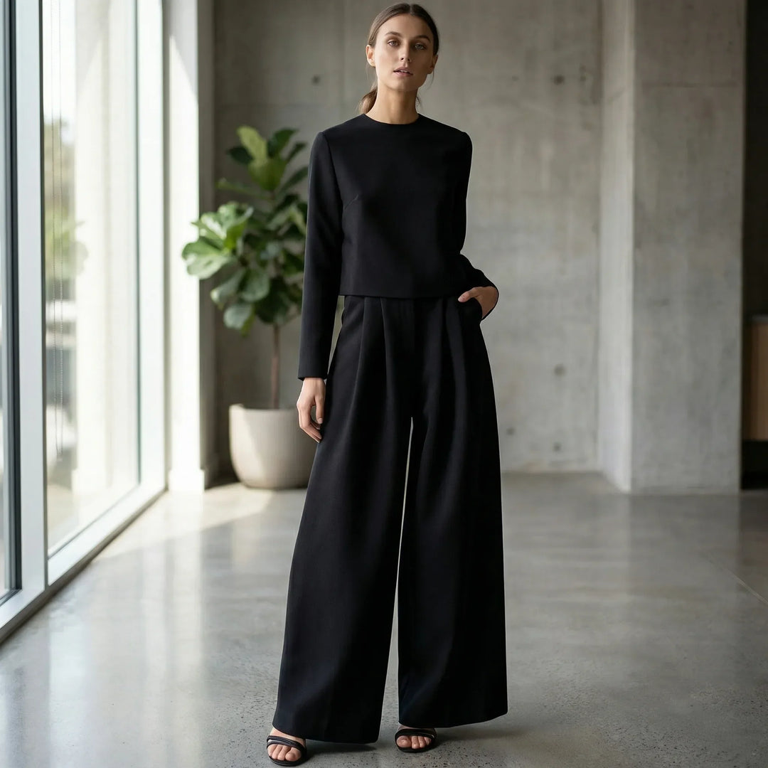 Strunova - Completo elegante due pezzi composto da top e pantaloni