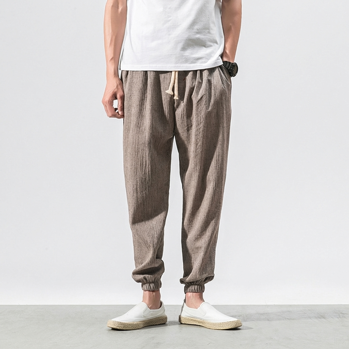 Pantaloni comodi da uomo in cotone e lino – leggeri da indossare tutti i giorni