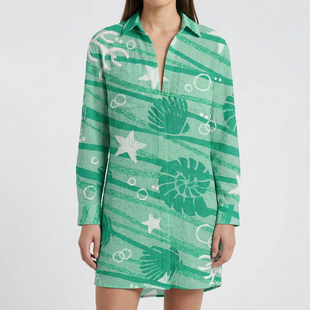 Tidalora - Abito camicia con bottoni e stampa tie-dye