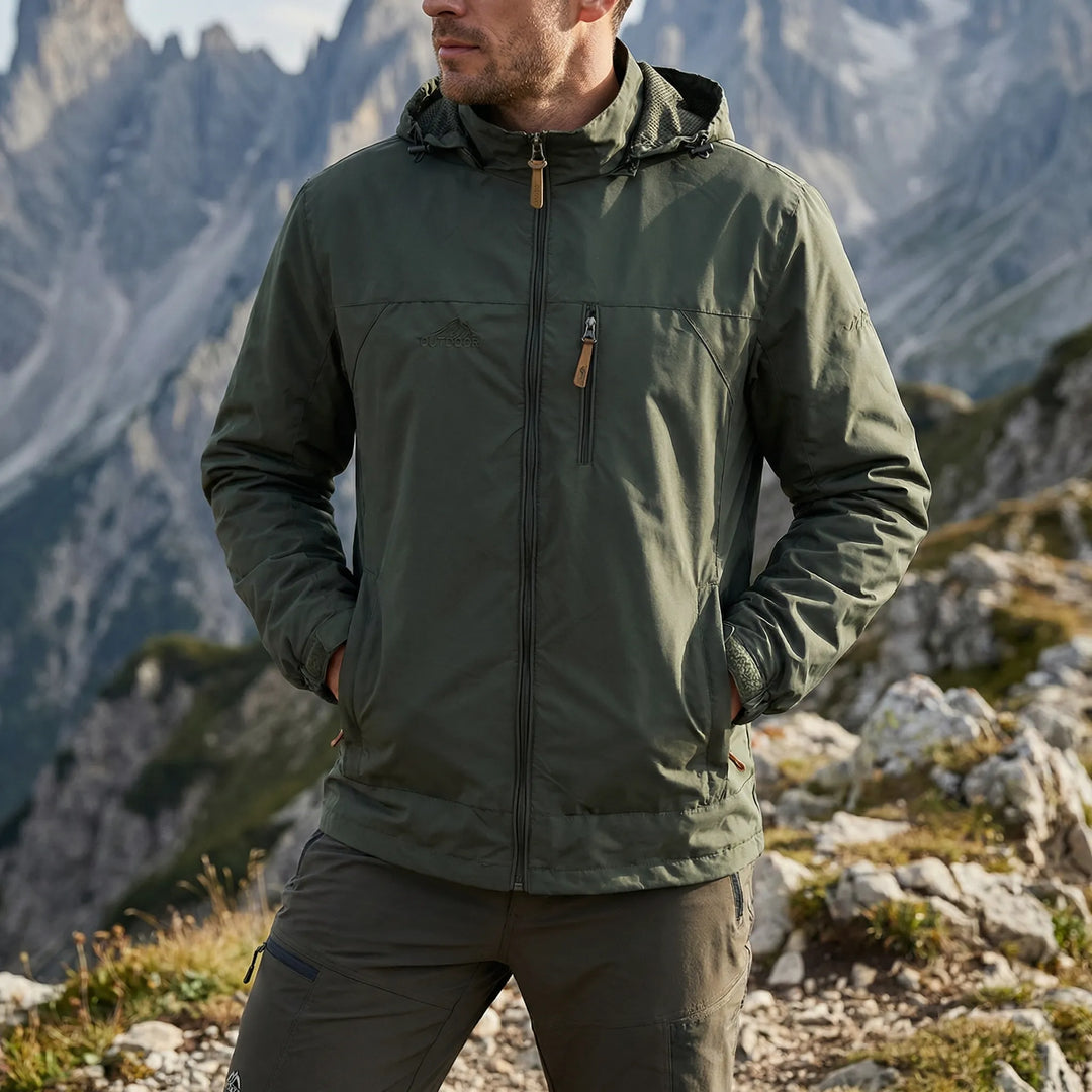 Trailvent - Giacca a guscio da uomo con cappuccio per attività all'aperto