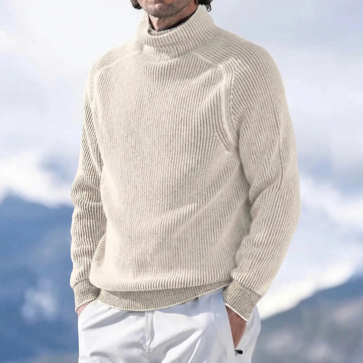 Turtwick - Maglione classico a collo alto in maglia fine
