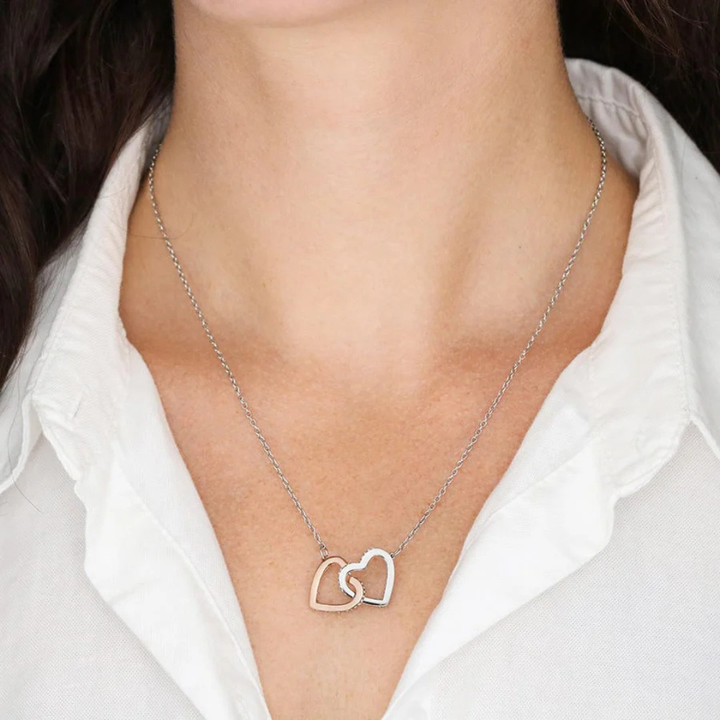 Necklace with double heart pendant for women