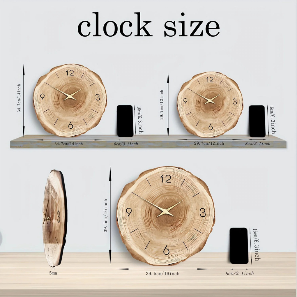 Orologio da parete silenzioso in legno
