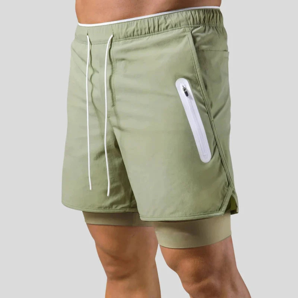 Pantaloncini sportivi 2 in 1 da uomo