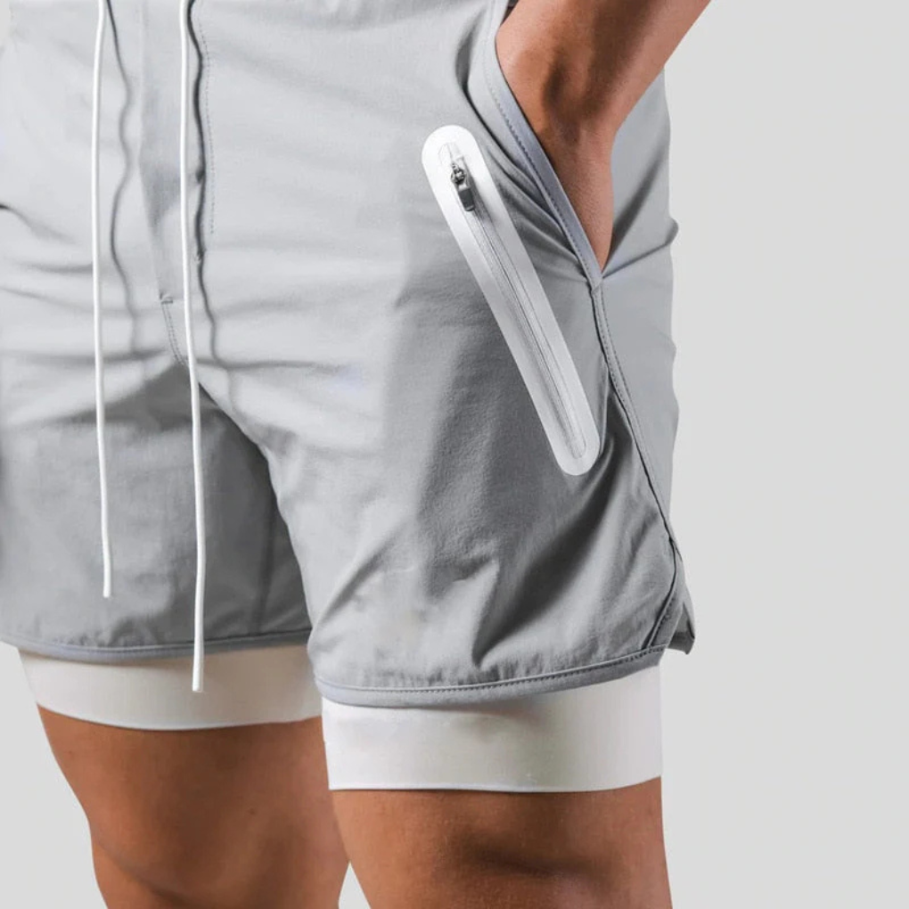 Pantaloncini sportivi 2 in 1 da uomo