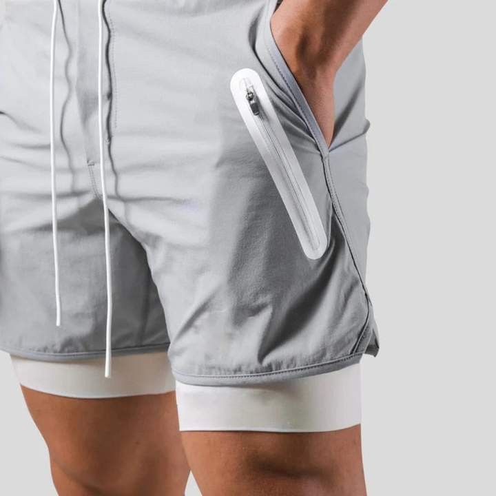 Pantaloncini sportivi 2 in 1 da uomo