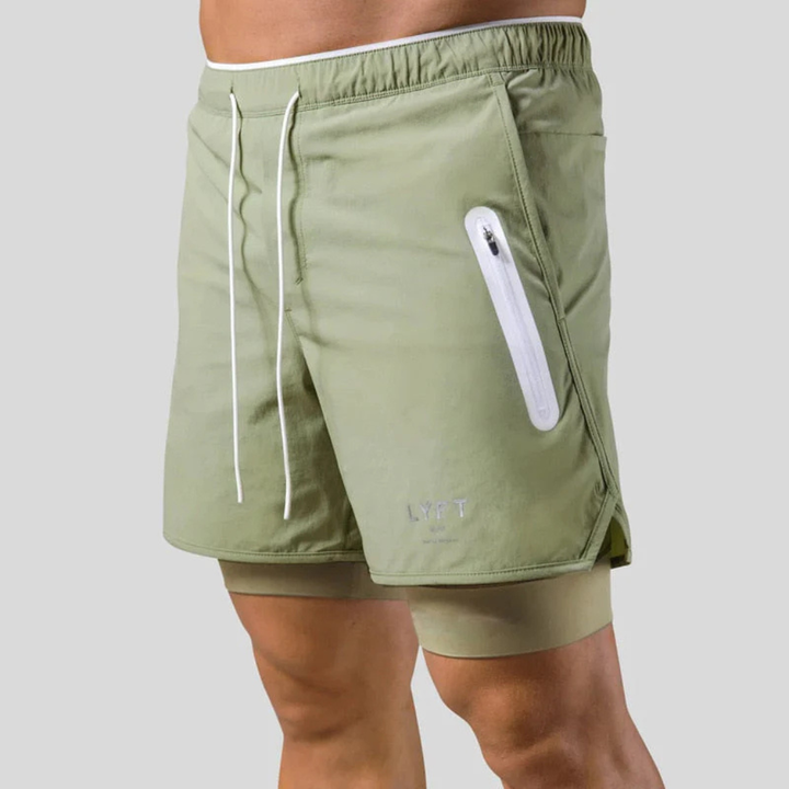 Pantaloncini sportivi 2 in 1 da uomo