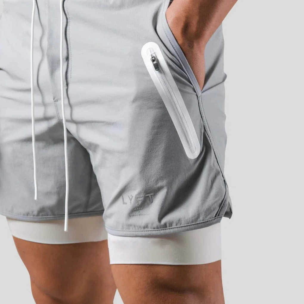 Pantaloncini sportivi 2 in 1 da uomo