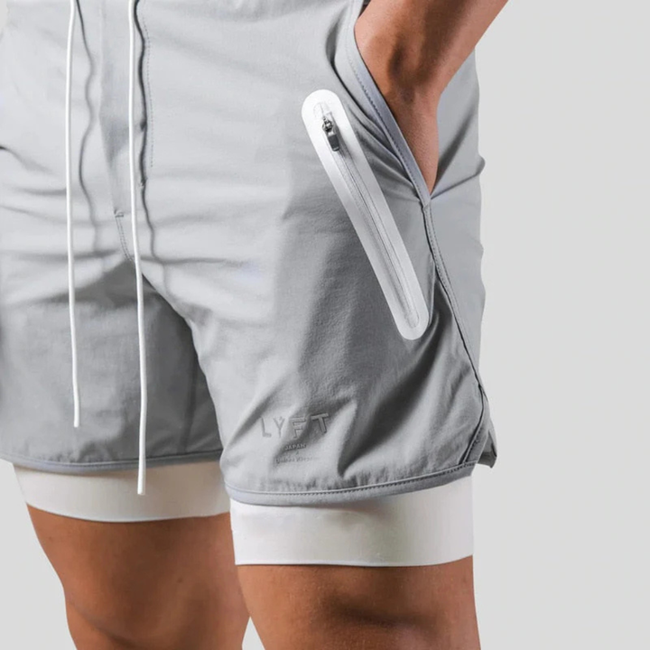 Pantaloncini sportivi 2 in 1 da uomo
