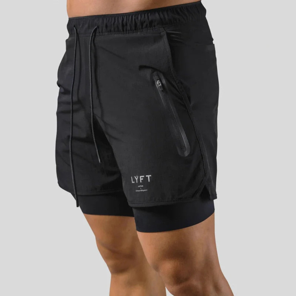 Pantaloncini sportivi 2 in 1 da uomo