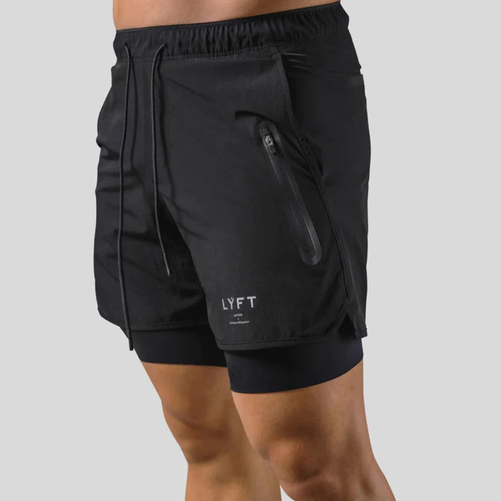 Pantaloncini sportivi 2 in 1 da uomo