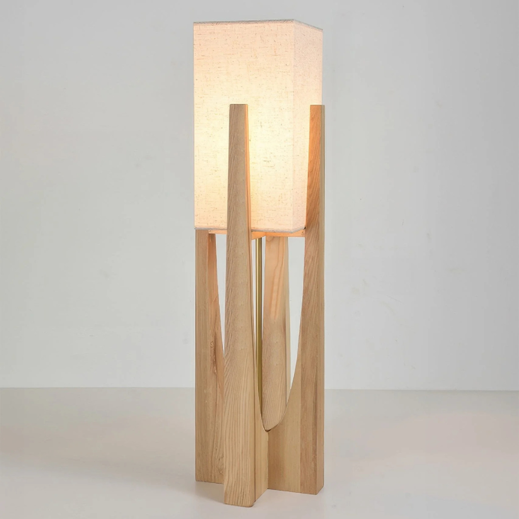 Lampada da terra in noce