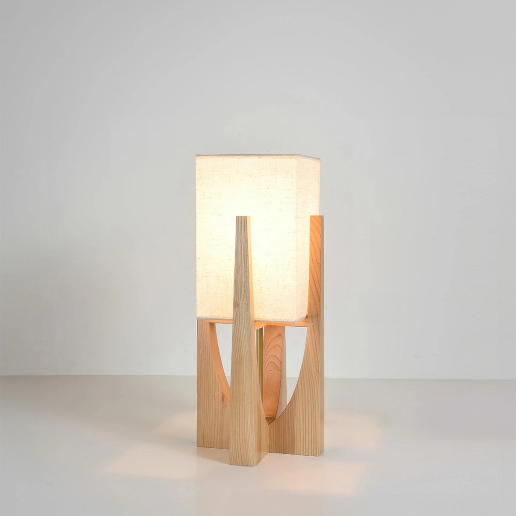 Lampada da terra in noce