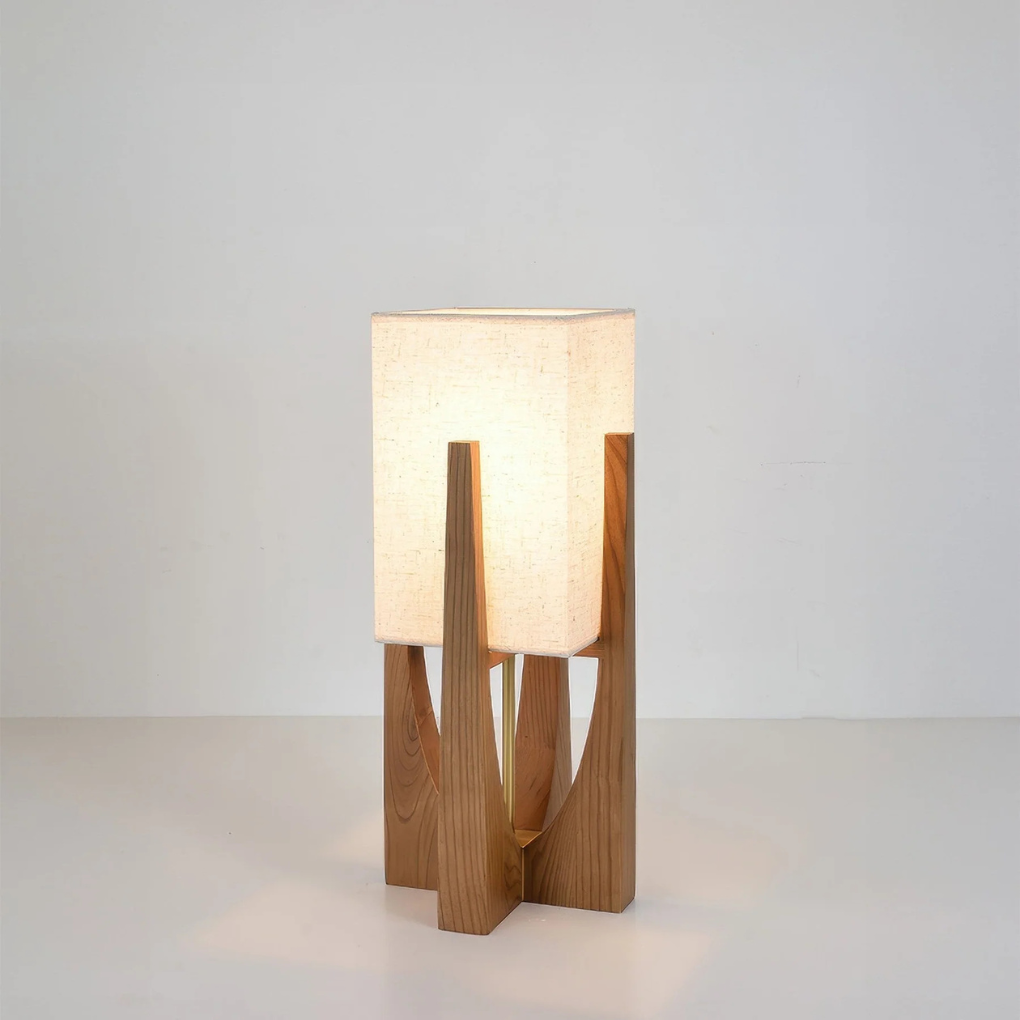 Lampada da terra in noce