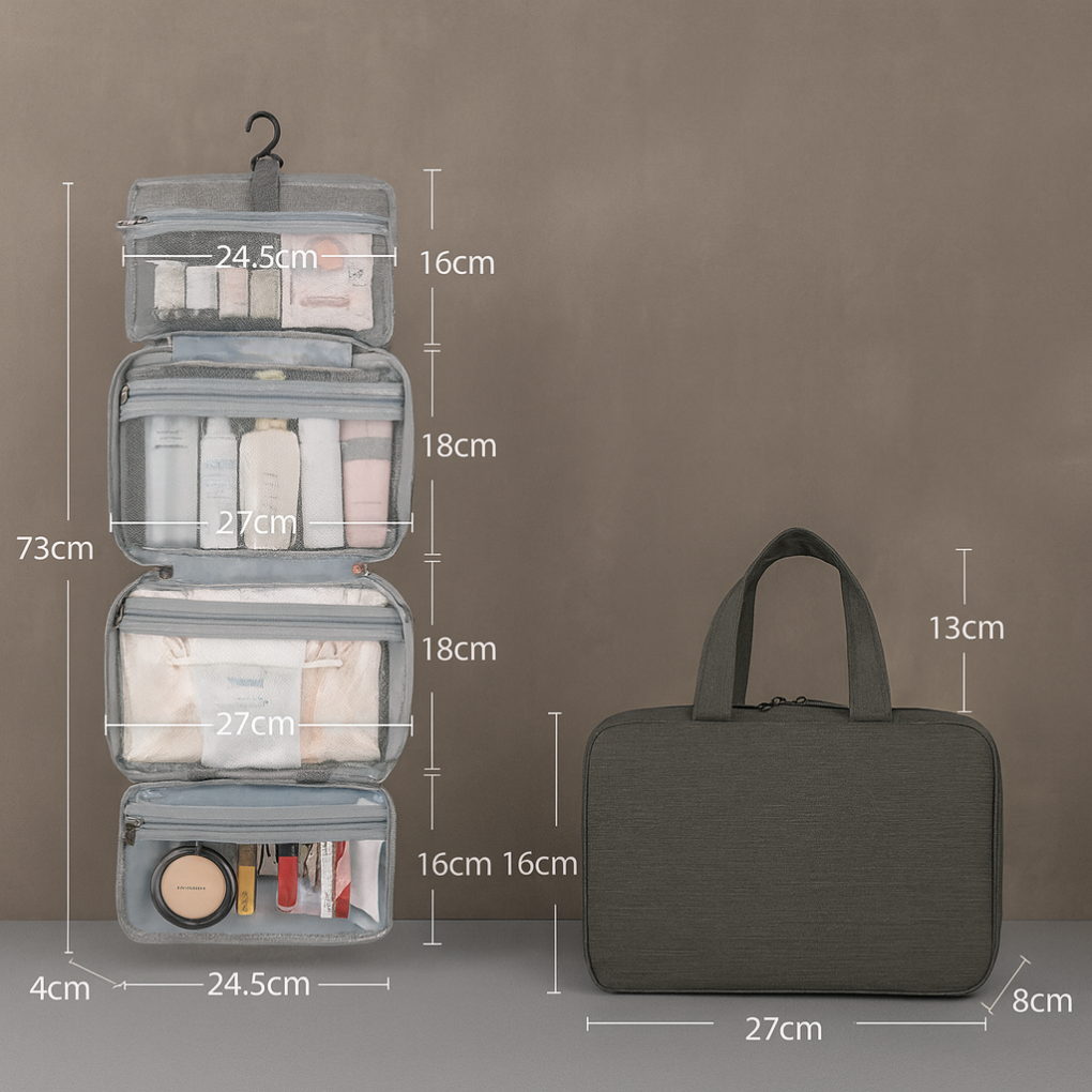 Multi-compartment organizer for grooming items