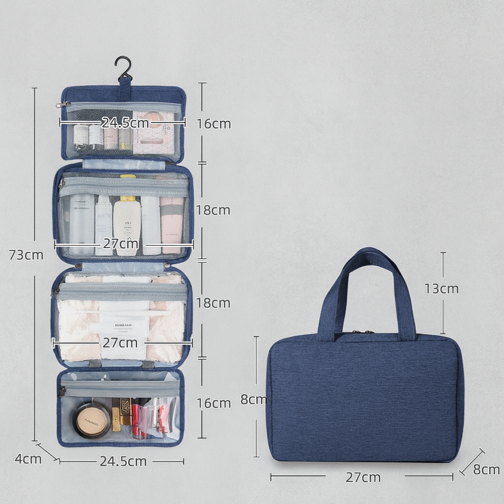 Multi-compartment organizer for grooming items