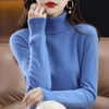 Fine-knit turtleneck sweater for women