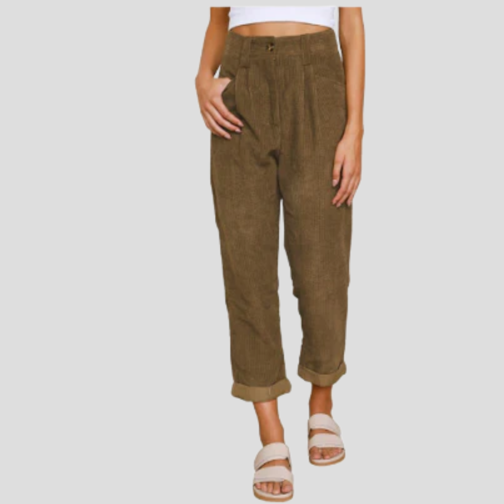 Pantaloni eleganti in velluto a coste