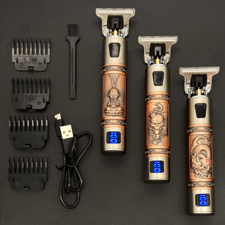 Rechargeable hair clipper and beard trimmer with accessories