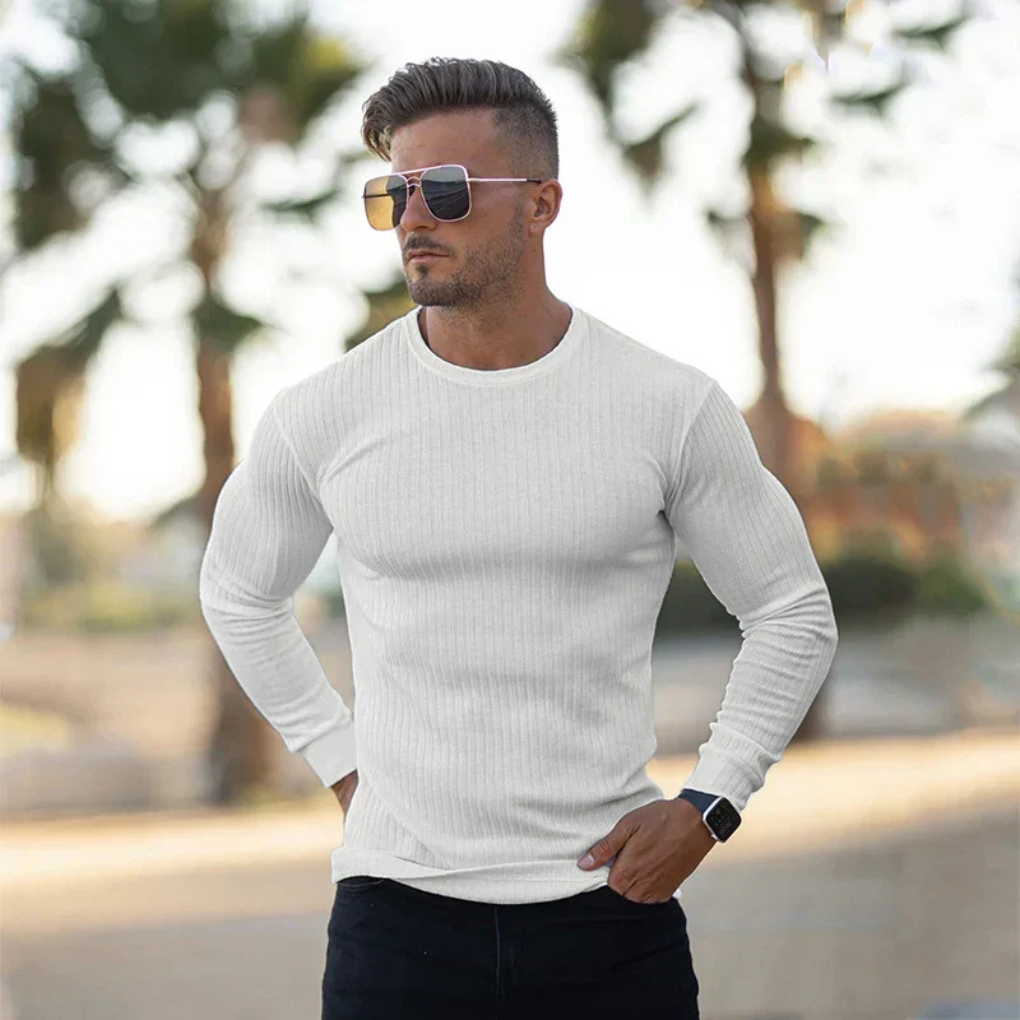 Maglione girocollo in maglia da uomo