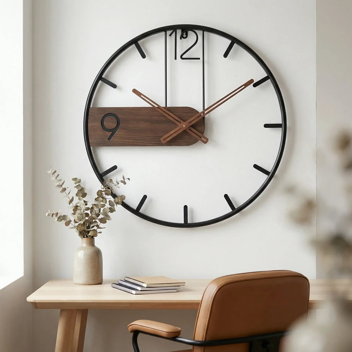 Velorind - Orologio da parete moderno rotondo a giorno
