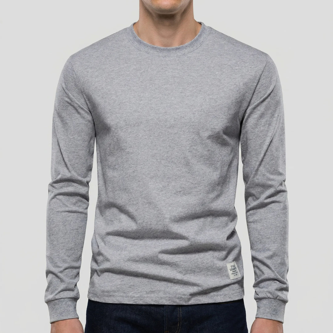 Vestalo - Camicia da uomo a maniche lunghe con scollo rotondo