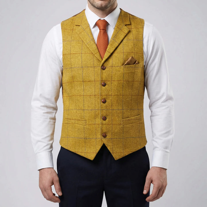 Vesthaven - Gilet vintage con scollo a V e abbottonatura frontale