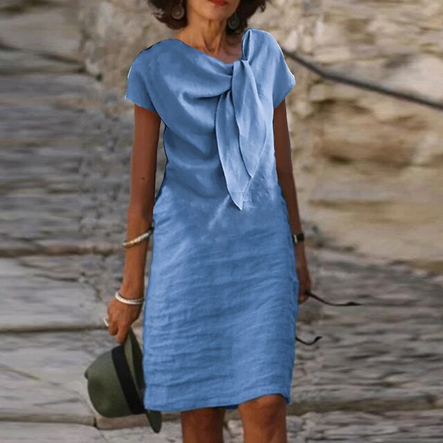 Tubino elegante de mujer de manga corta (longitud mini)