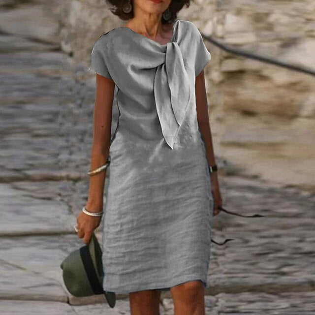 Tubino elegante de mujer de manga corta (longitud mini)