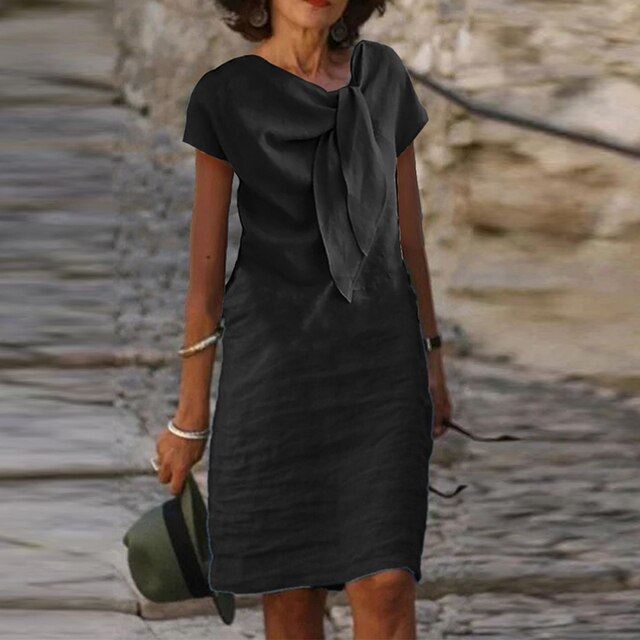 Tubino elegante de mujer de manga corta (longitud mini)