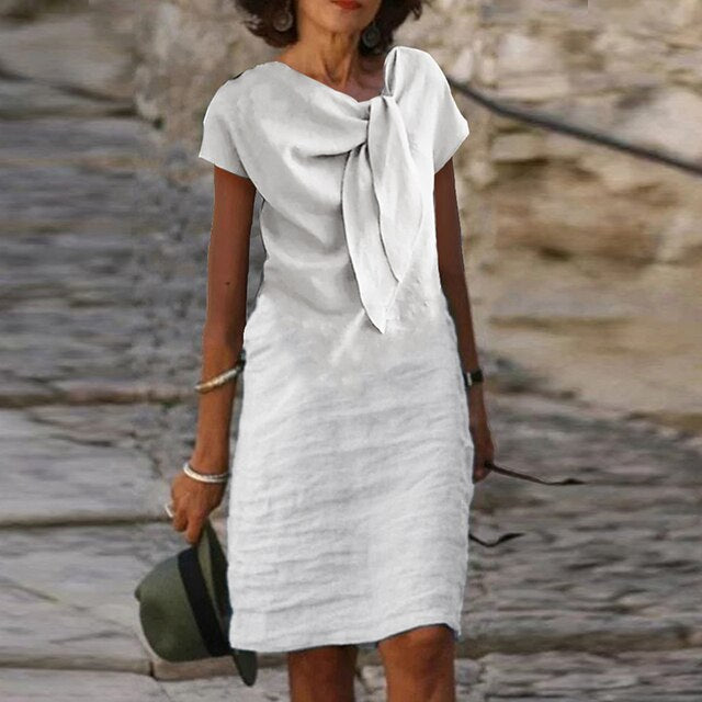 Isabella – Abito Elegante da Donna a Maniche Corte a Scheletro (Lunghezza Mini)