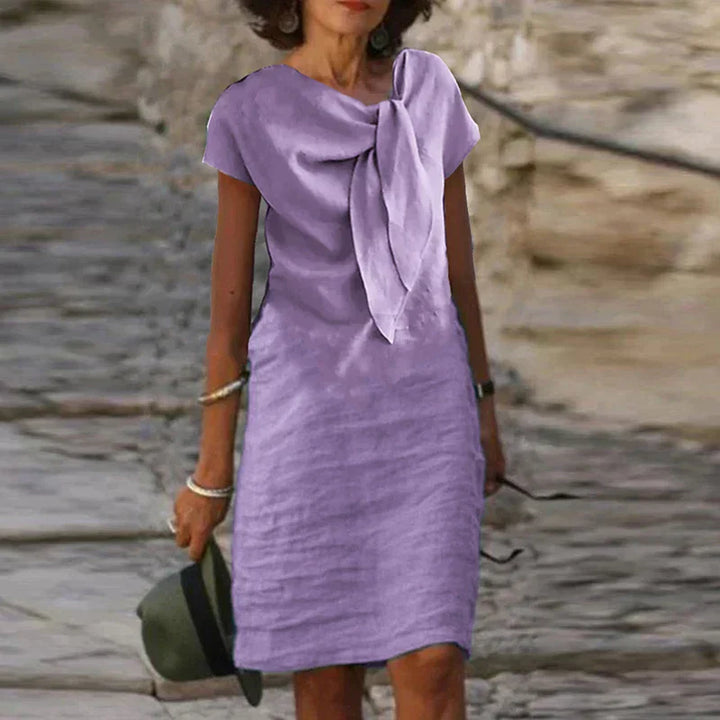 Tubino elegante de mujer de manga corta (longitud mini)