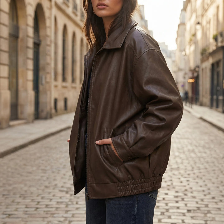 Voxara - Giacca bomber oversize con zip