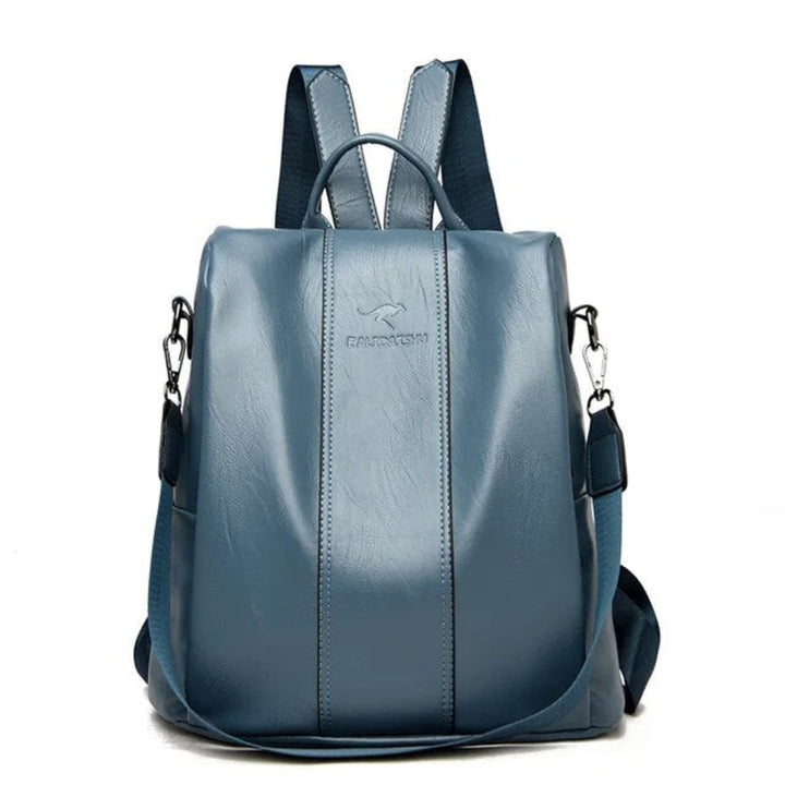Women's leather anti-theft backpack