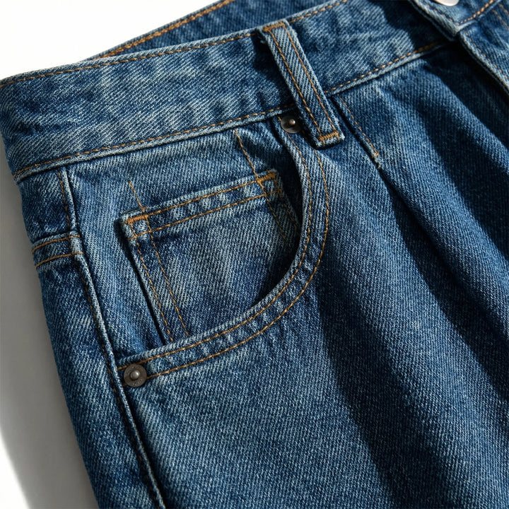 Wideova - Jeans a gamba larga e vita alta