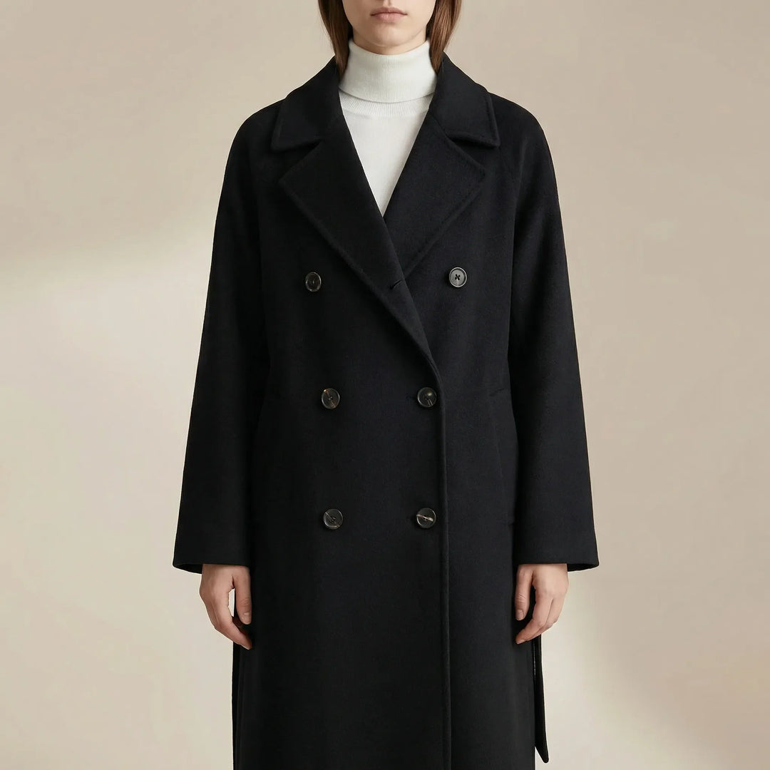 Wintelle - Cappotto da donna al ginocchio con bottoni sul davanti