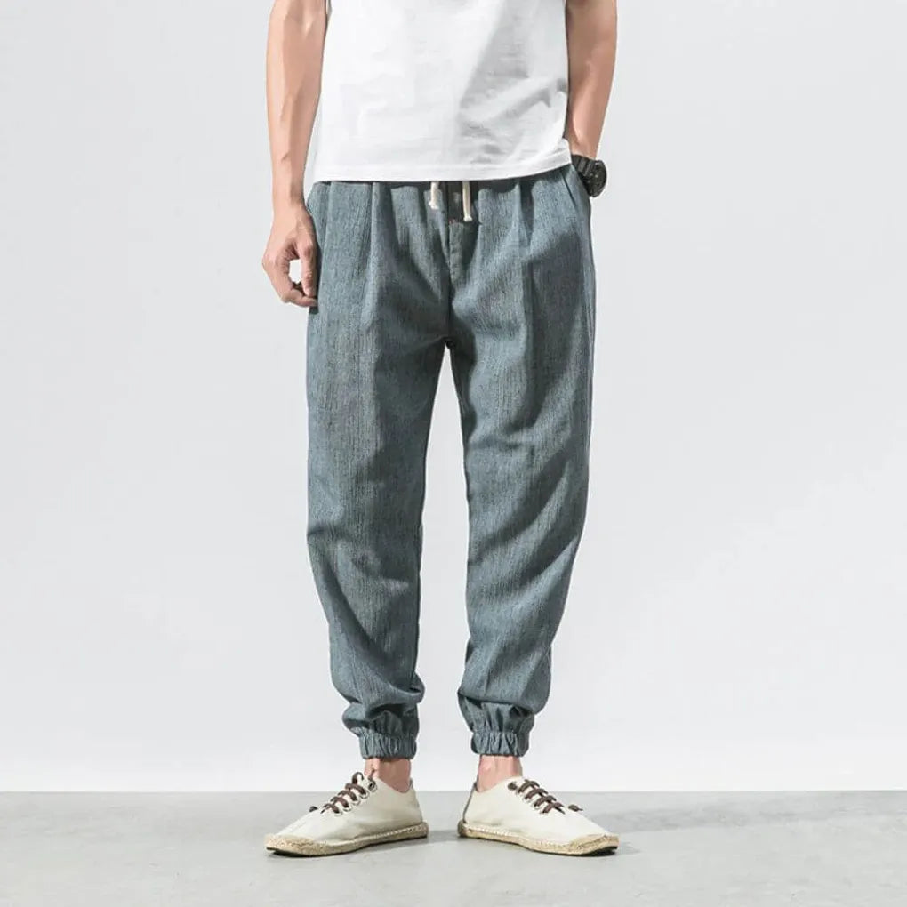 Pantaloni comodi da uomo in cotone e lino – leggeri da indossare tutti i giorni