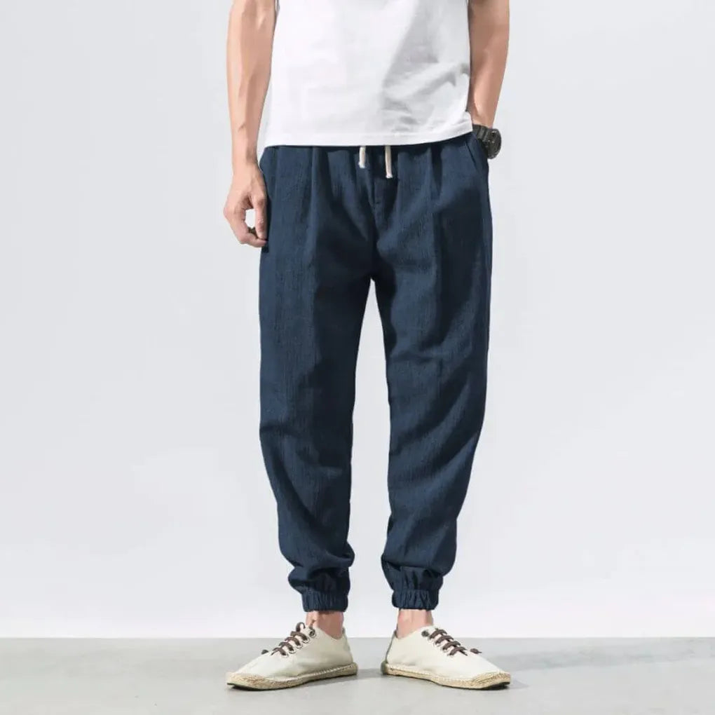Pantaloni comodi da uomo in cotone e lino – leggeri da indossare tutti i giorni