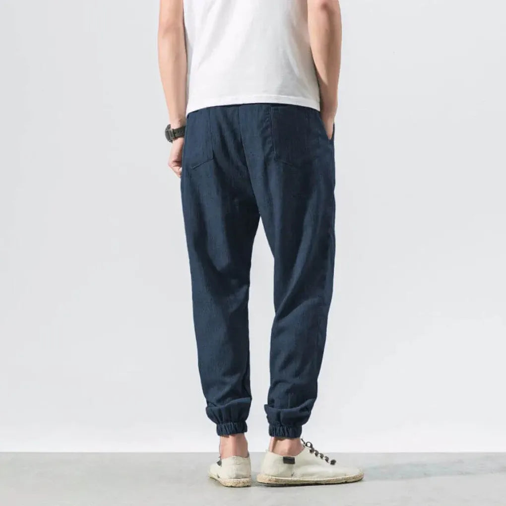 Pantaloni comodi da uomo in cotone e lino – leggeri da indossare tutti i giorni