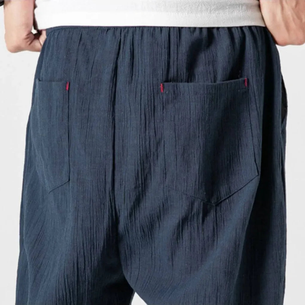 Pantaloni comodi da uomo in cotone e lino – leggeri da indossare tutti i giorni