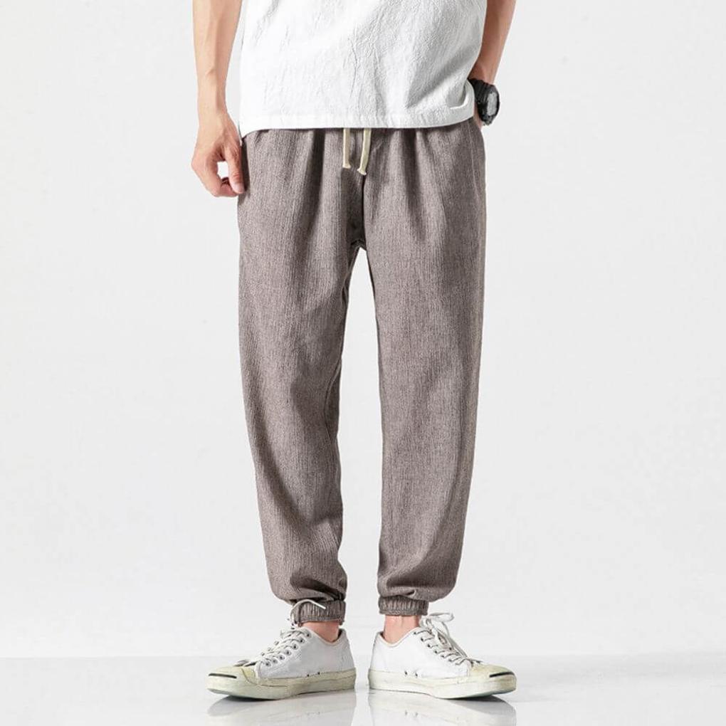 Pantaloni comodi da uomo in cotone e lino – leggeri da indossare tutti i giorni