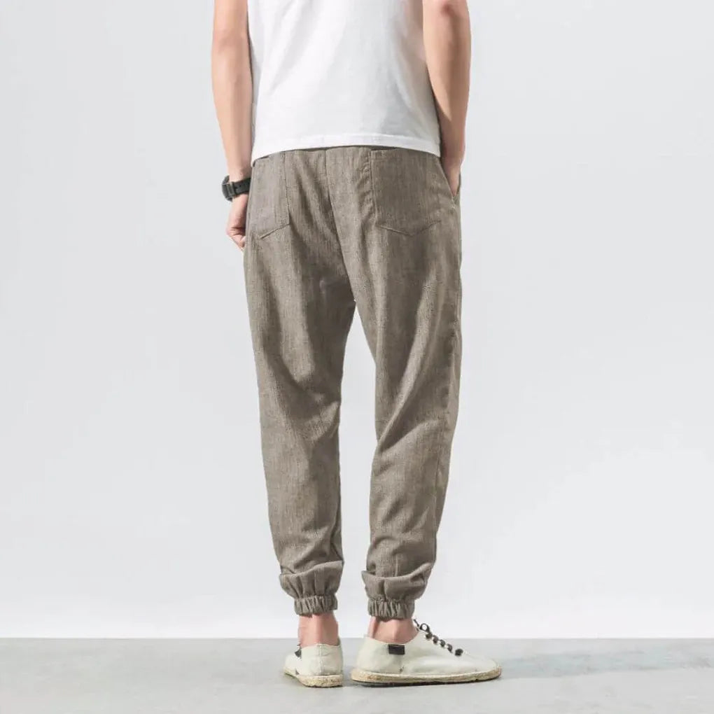 Pantaloni comodi da uomo in cotone e lino – leggeri da indossare tutti i giorni