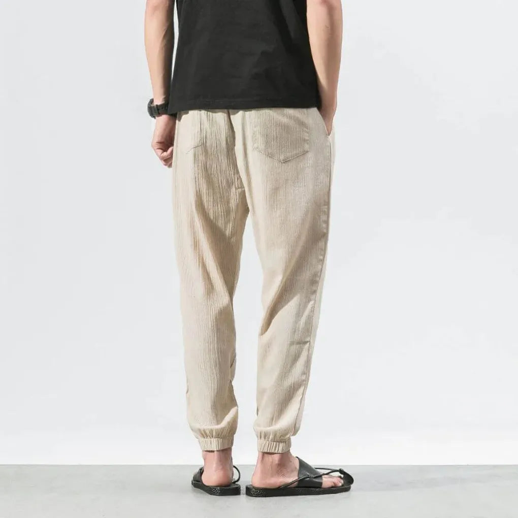 Pantaloni comodi da uomo in cotone e lino – leggeri da indossare tutti i giorni