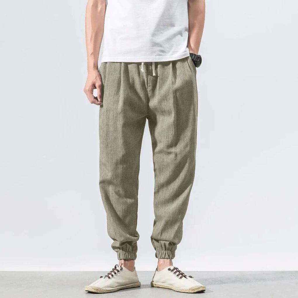Pantaloni comodi da uomo in cotone e lino – leggeri da indossare tutti i giorni