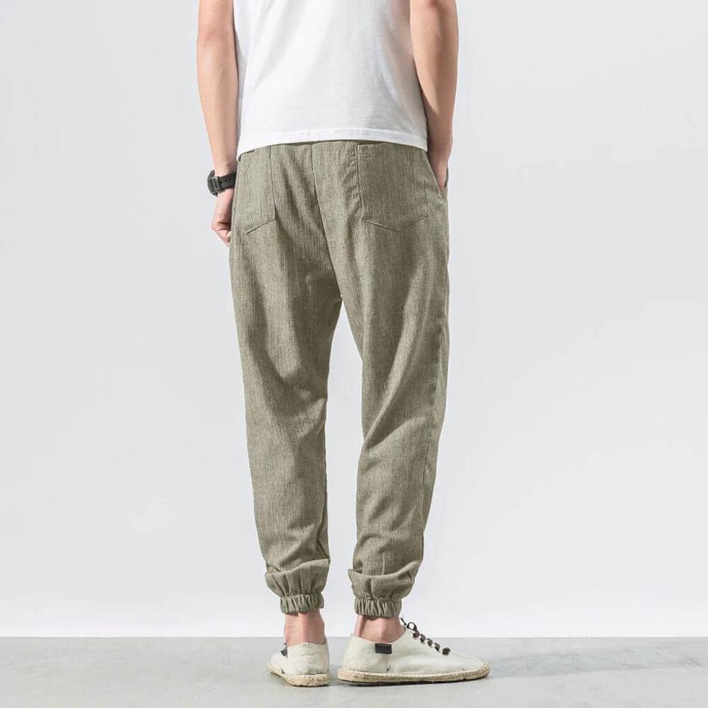 Pantaloni comodi da uomo in cotone e lino – leggeri da indossare tutti i giorni