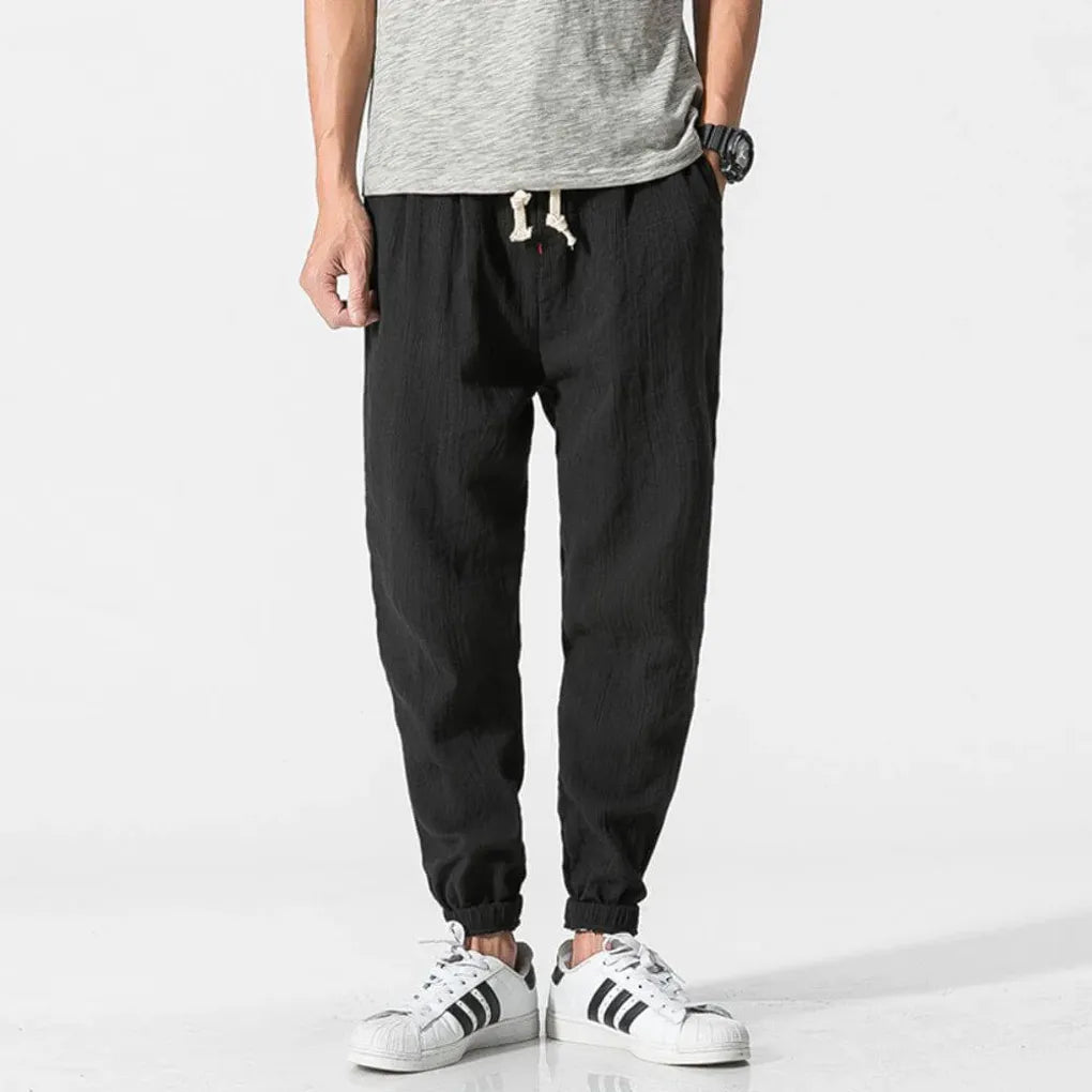 Pantaloni comodi da uomo in cotone e lino – leggeri da indossare tutti i giorni