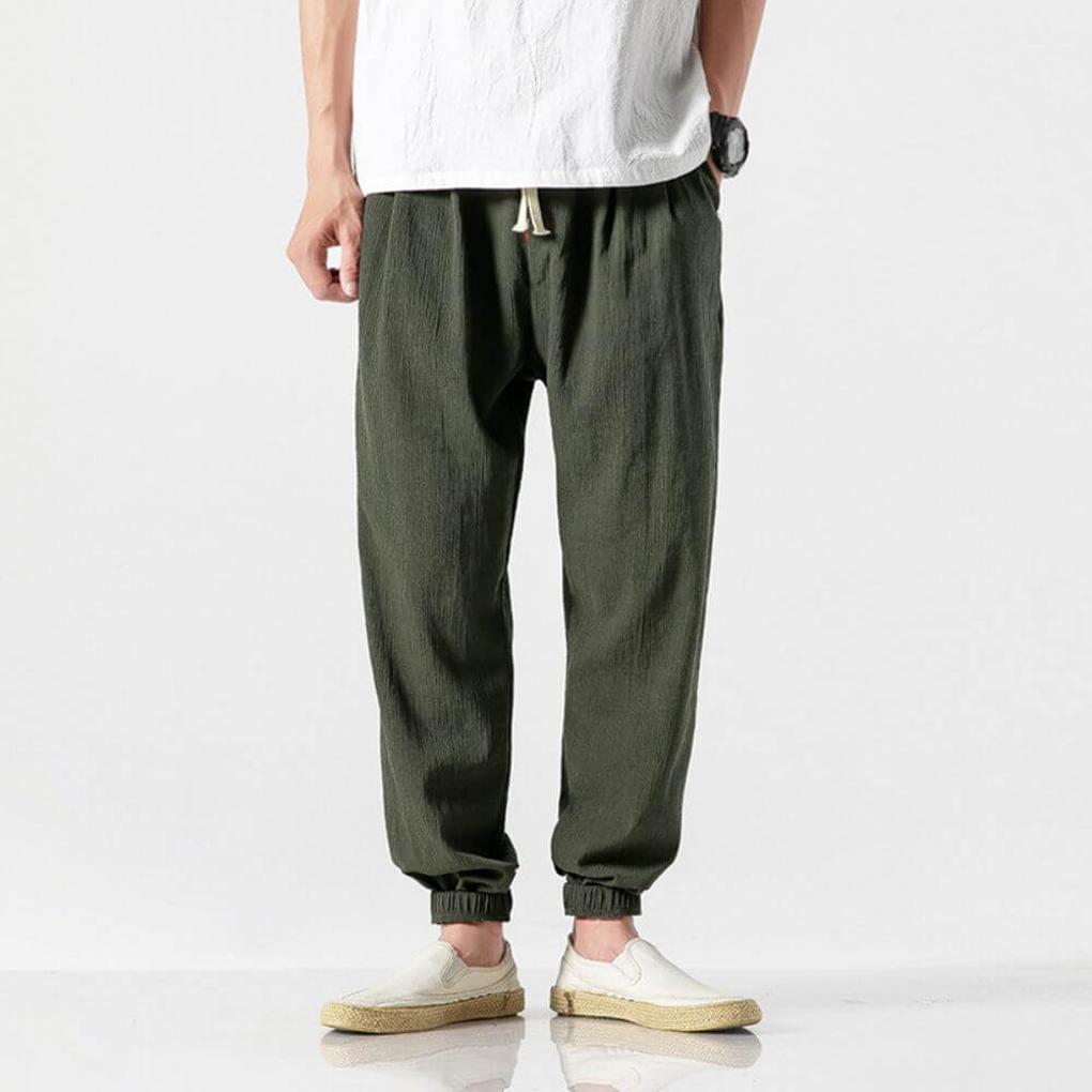 Pantaloni comodi da uomo in cotone e lino – leggeri da indossare tutti i giorni