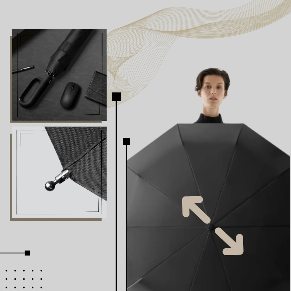 Ombrello con blocco automatico: design affidabile con caratteristiche adatte alle intemperie