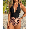 Costume intero da spiaggia estivo plissettato sexy da donna